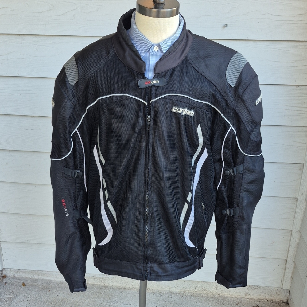 CORTECH GX Sport Air 3.0 Black Silver‎ Poly Sz 2XL Padded Moto Motorcycle Jacket